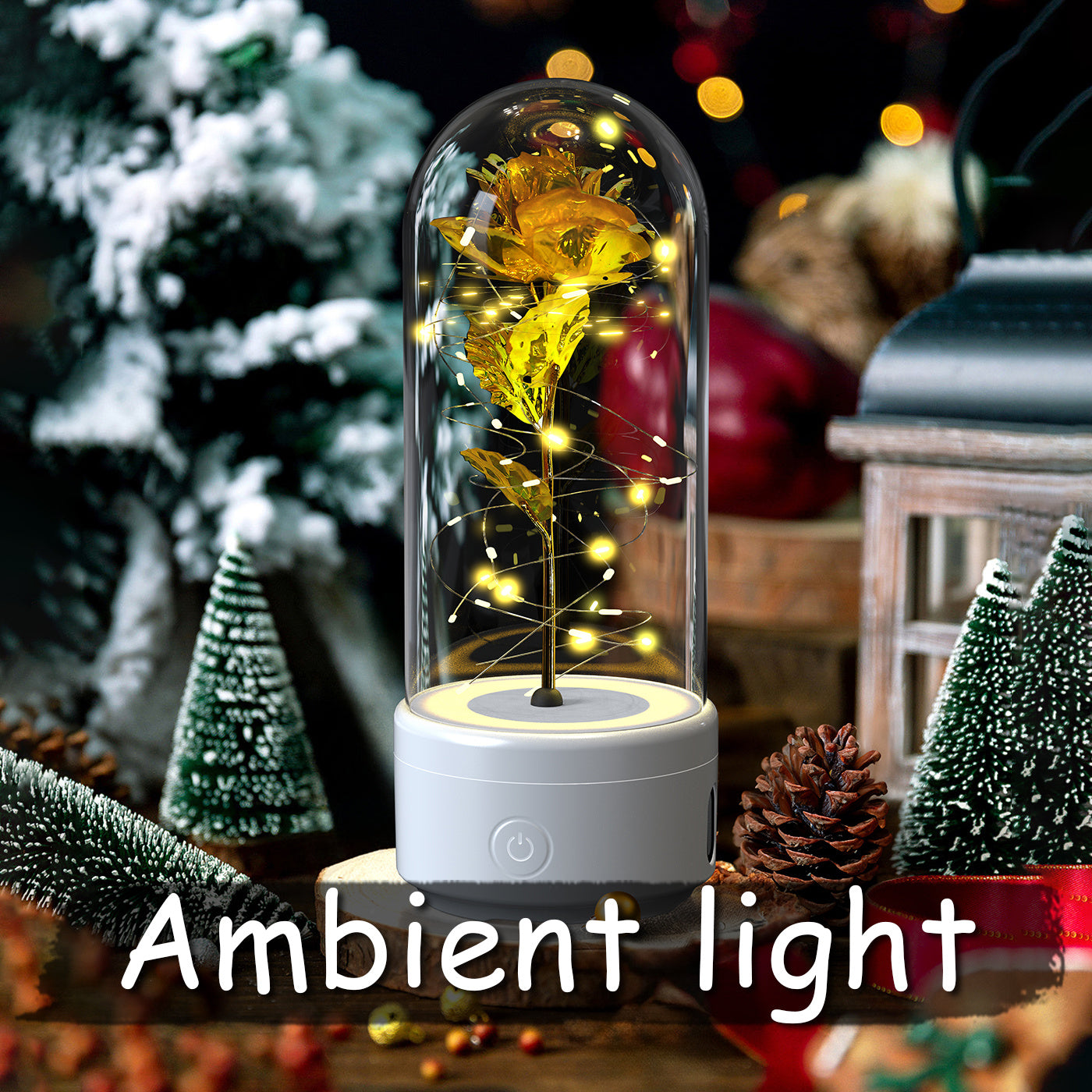 Creative 2 In 1 Rose Flowers LED Light And Bluetooth