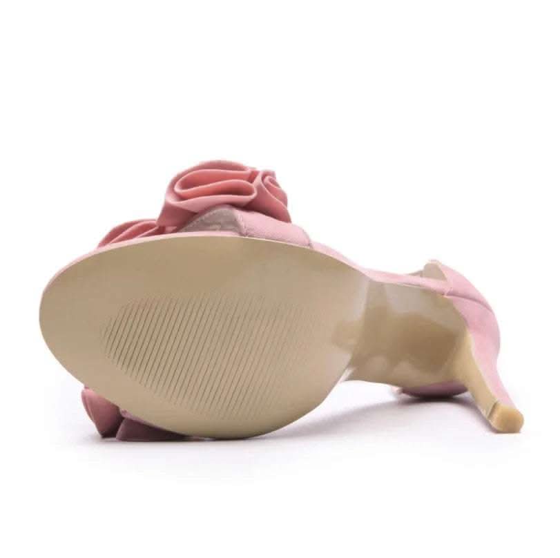 High-heeled sandals women's fine with flowers suede women's shoes large size 40-52 strap shoes Fendax 0