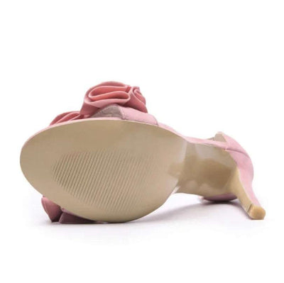 High-heeled sandals women's fine with flowers suede women's shoes large size 40-52 strap shoes Fendax 0