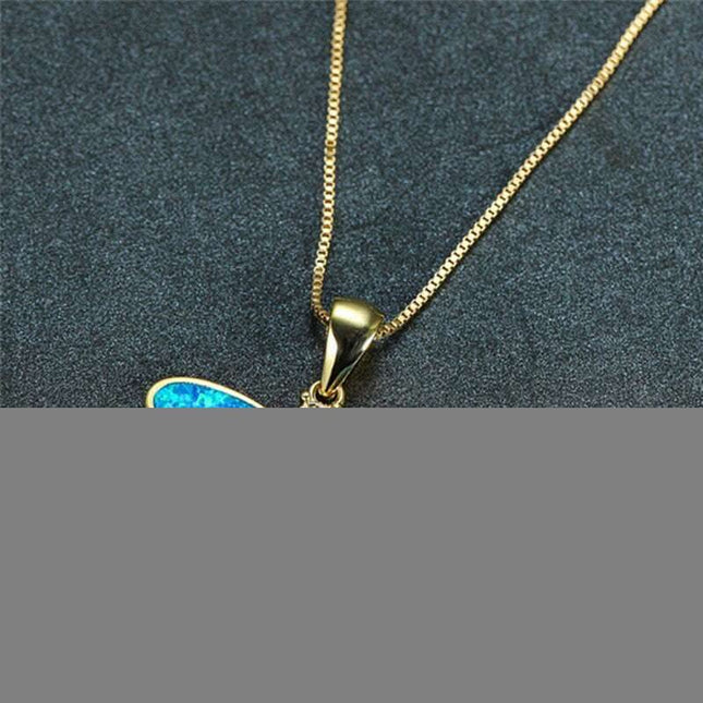 Simulated Opal Dragonfly Ladies' Pendant Necklace Fendax 0
