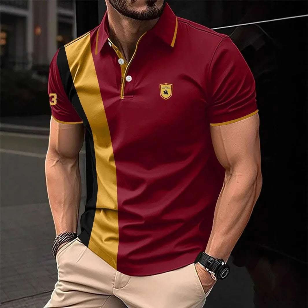 Men's 3D Printing Digital Printed Polo Shirt Short Sleeve Fendax 0