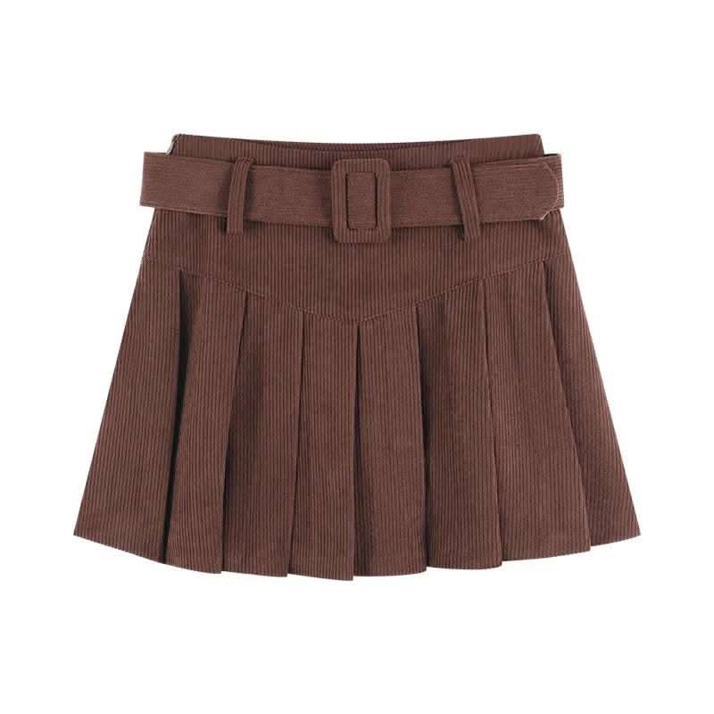 Corduroy Half Women's Autumn A-line Half Skirt Pleated Skirt Fendax 0