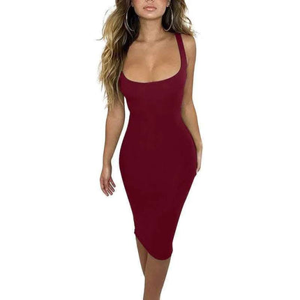 Summer sexy vest dress Europe and the United States large size women's high elasticity pregnant women can wear dresses Fendax 0