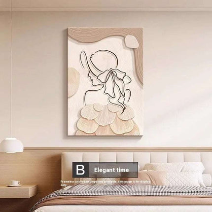 Decorative Painting Cream Style Abstract Line Character Mural Fendax 0