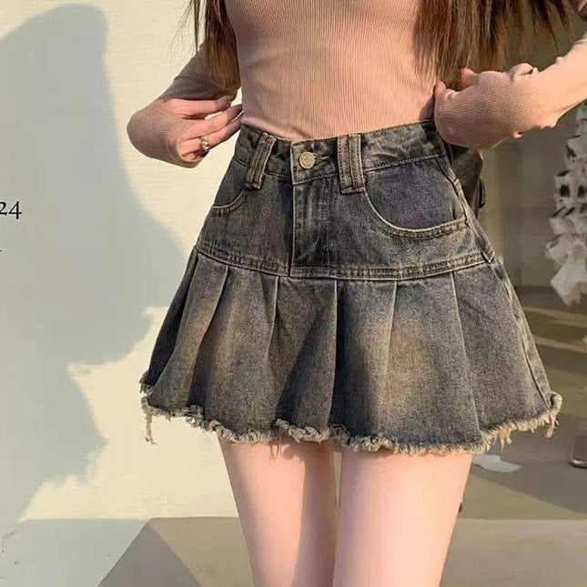 American Retro Pleated Skirt Exposure-proof Skirt Skirt Fendax 0