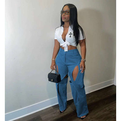 Cotton And Linen Flower Casual Pants Twist Fendax 0