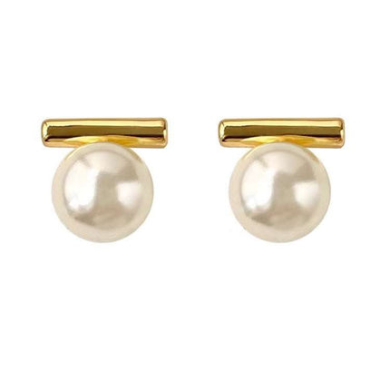 Women's Metal Pearl Stud Earrings Fendax 0