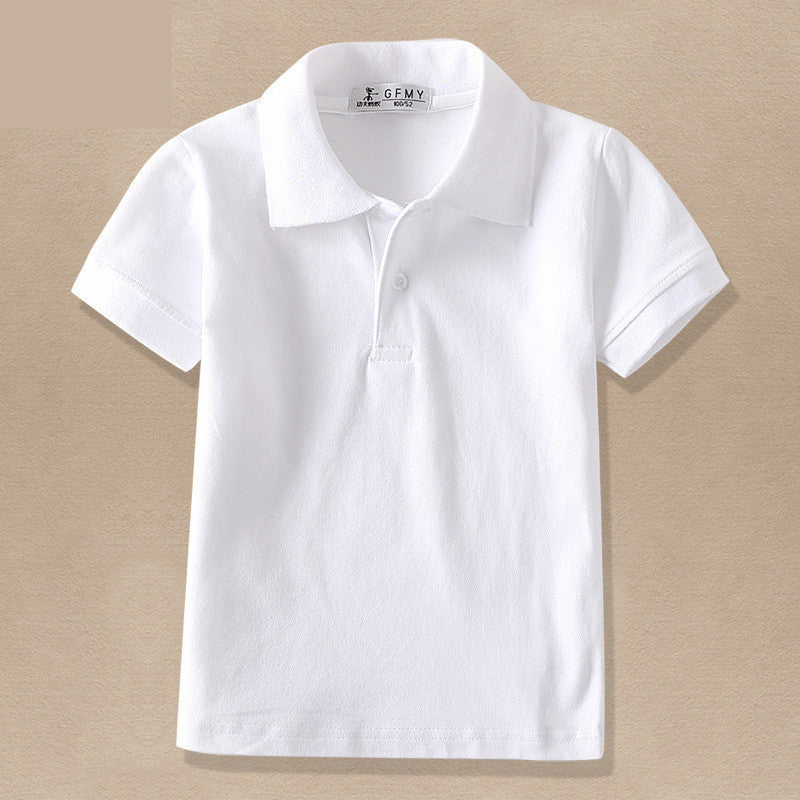 Children's White Lapel T-Shirt