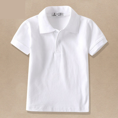 Children's White Lapel T-Shirt