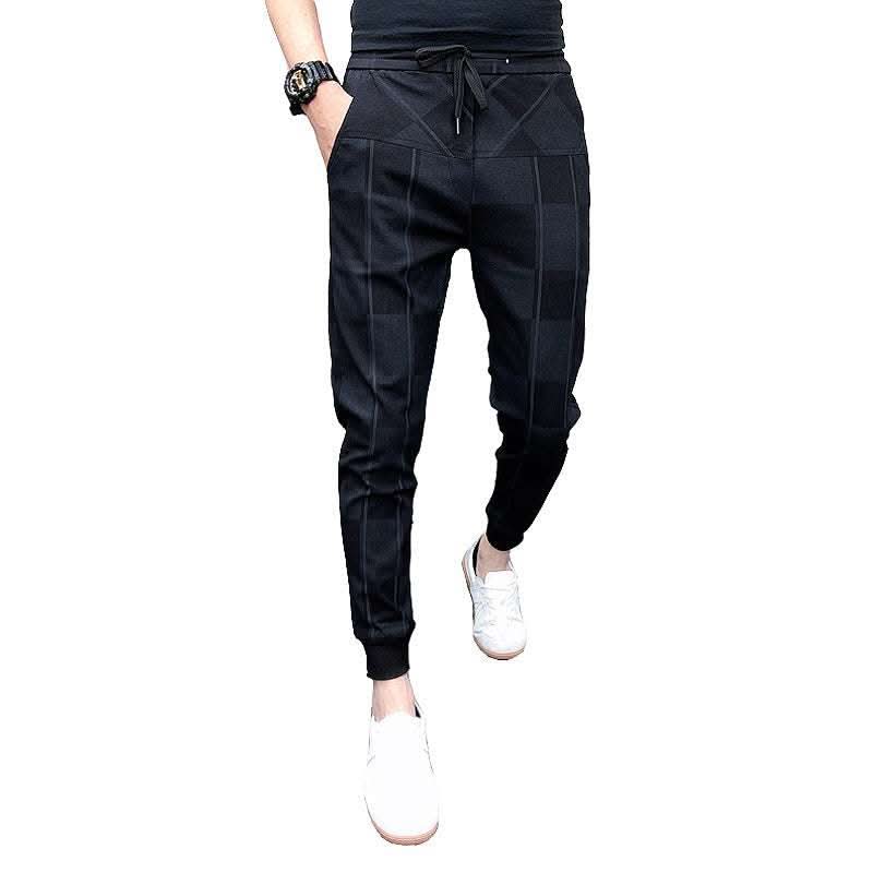 Summer Casual Pants Men's Korean Slim Plaid Pants Fendax 0