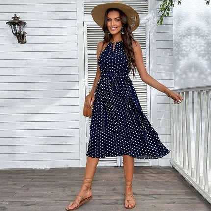 Summer Fashion Women's Wear Polka Dot Halter Dress Fendax 0
