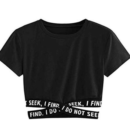 Solid color letter bandage cross crop top Fendax 0