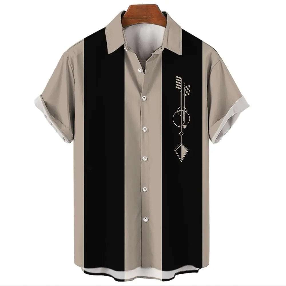 Men's Hawaiian Shirt Casual Button Short Sleeve Fendax 0