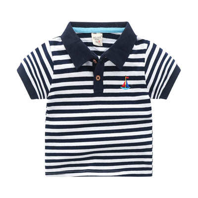 Children's Short-sleeved Lapel T-shirt
