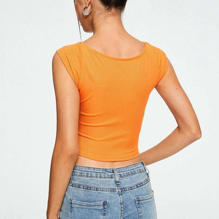 Crop Top Sweetheart Solid Ribbed Sleeveless Fendax 4