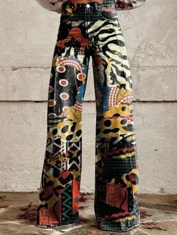 Thin Faux Denim Wide-leg Pants Fendax 0