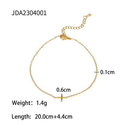 Retro 18K Gold Cross Fine Feet Chain Fendax 0