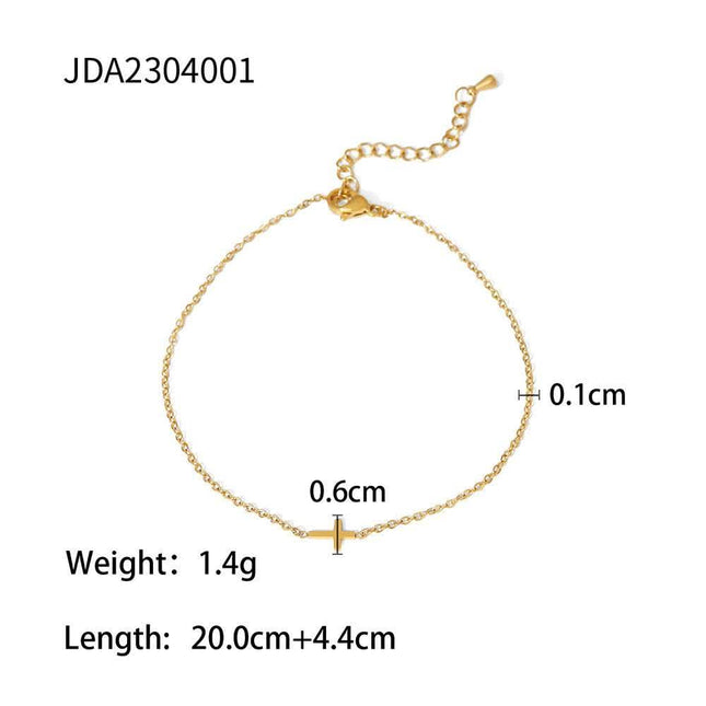 Retro 18K Gold Cross Fine Feet Chain Fendax 0