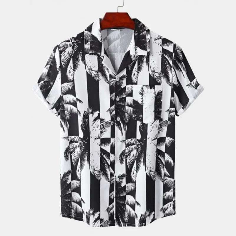 Men's Short-sleeved Shirt Stylish Beach Style Printed Shirt Fendax 0