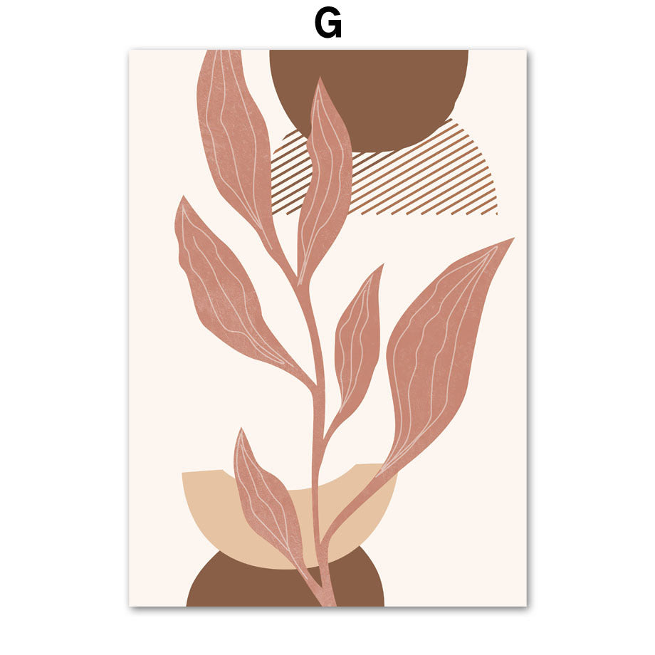 Line Leaves Abstract Boho Home Decor