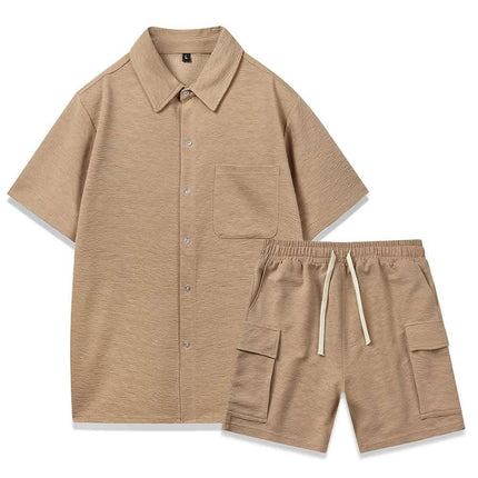 Elastic Waist Shorts Plain Young Two-piece Set Fendax 0