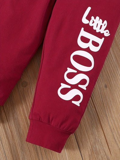 Letter Print Long Sleeve Boy Set