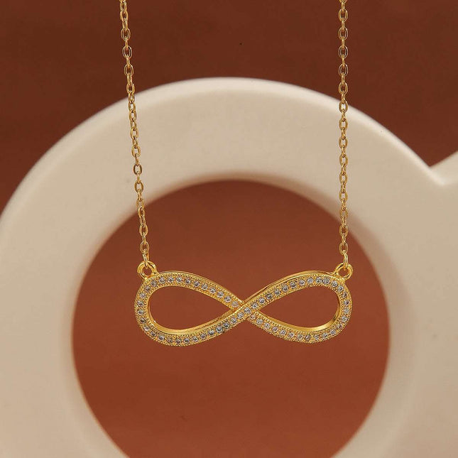 1pcs Simple Exquisite Inlaid Sparkling Diamond Symbol 8,Letter Love Pendant Necklace, Suitable For Women's Daily Wear, A Holiday Gift For Wives And Mothers Fendax 4