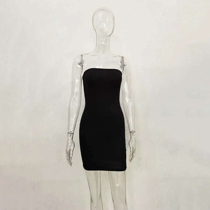 One-line Collar Hip Wrap Hundred Dresses For Women Fendax 0
