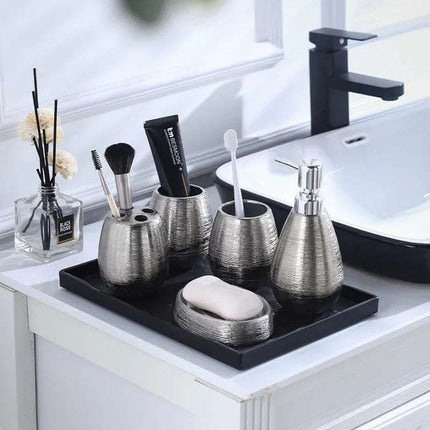Handmade Retro Brushed Ceramic Bathroom Five-piece Bathroom Toilet Set Fendax 0