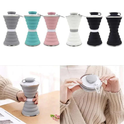 500ML Silicone Water Bottle Cup Foldable Leak Proof Portable Sports Travel Water Bottles For Outdoor Travel Gym Hiking Reuseable Kitchen Gadgets Fendax 0