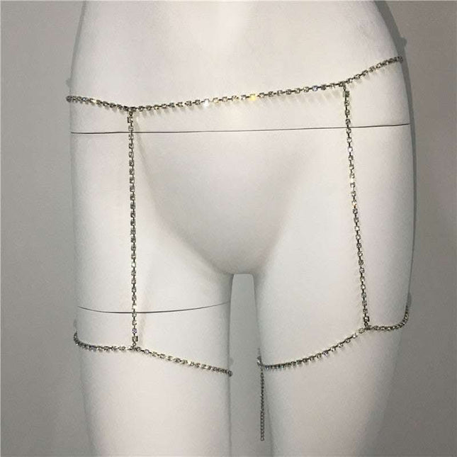Rhinestone Waist And Abdomen Chain Leg Chain Fendax 0