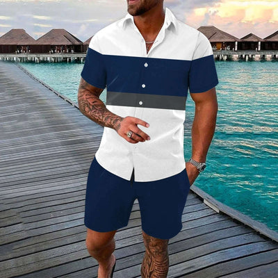 Fashion Men Summer Lapels Shirt Outfit Fendax 0