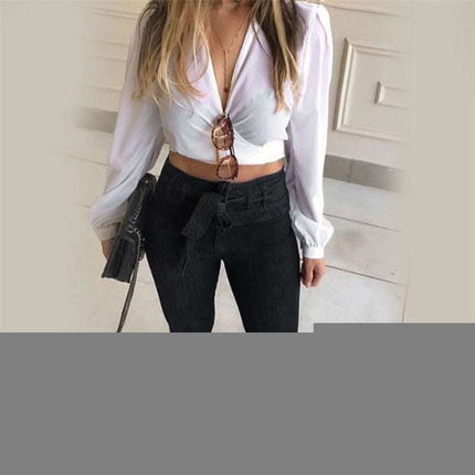Micro elastic lace-up flared pants Fendax 0