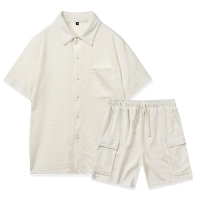 Elastic Waist Shorts Plain Young Two-piece Set Fendax 0