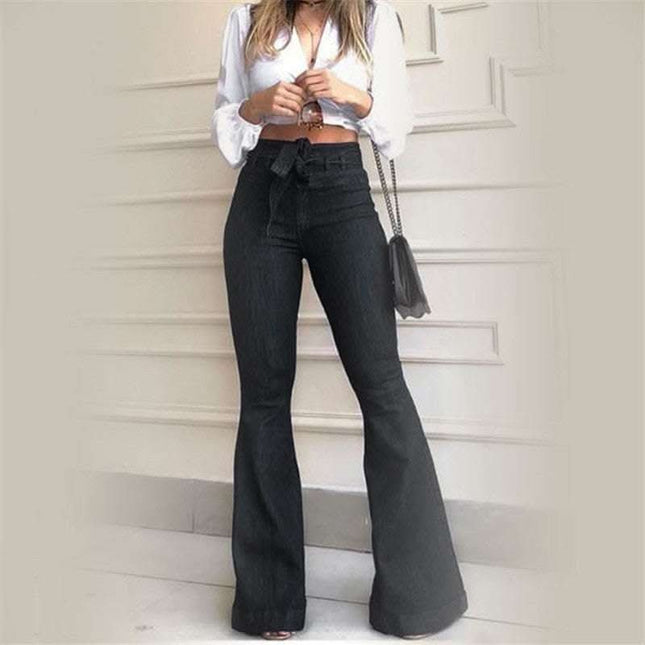Micro elastic lace-up flared pants Fendax 0