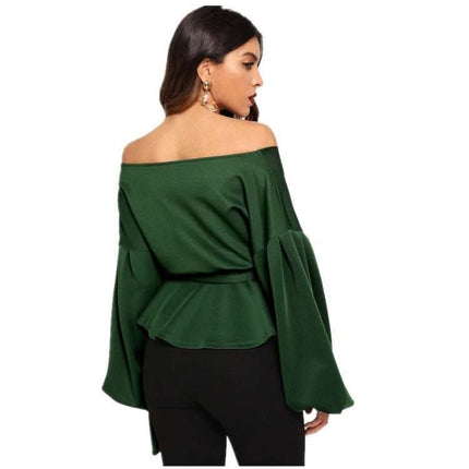 Sexy strapless lantern sleeve top Fendax 0