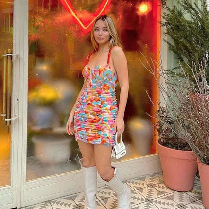 Summer Women's Suspender Backless Fashion Print Dress Fendax 0