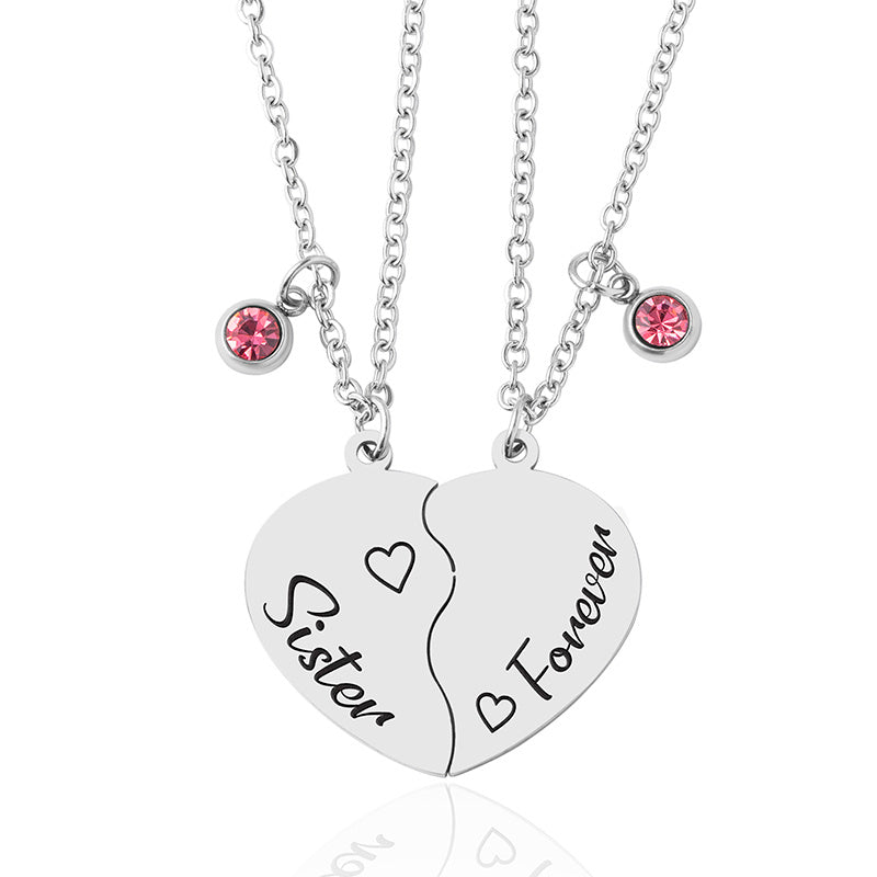 2 PCS Heart Pendant Necklace