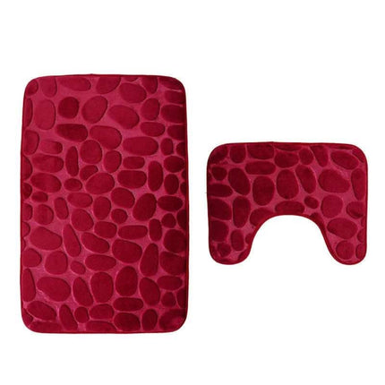 Bathroom Anti-slip Mat European And American Pebble Stone Carpet Toilet Floor Mat Set Bathroom Fendax 0