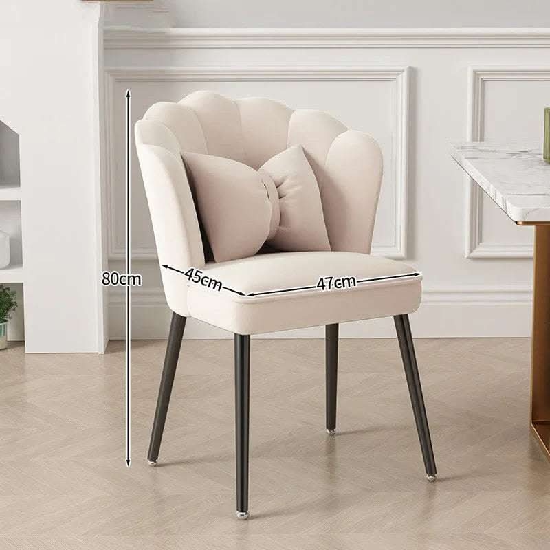 Light Luxury Dressing Stool Home Dining Chair Backrest Petals Fendax 0