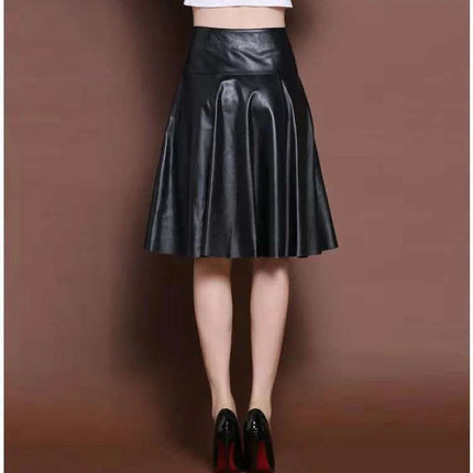 Mid-length high-waist pleated leather skirt skirt Fendax 0