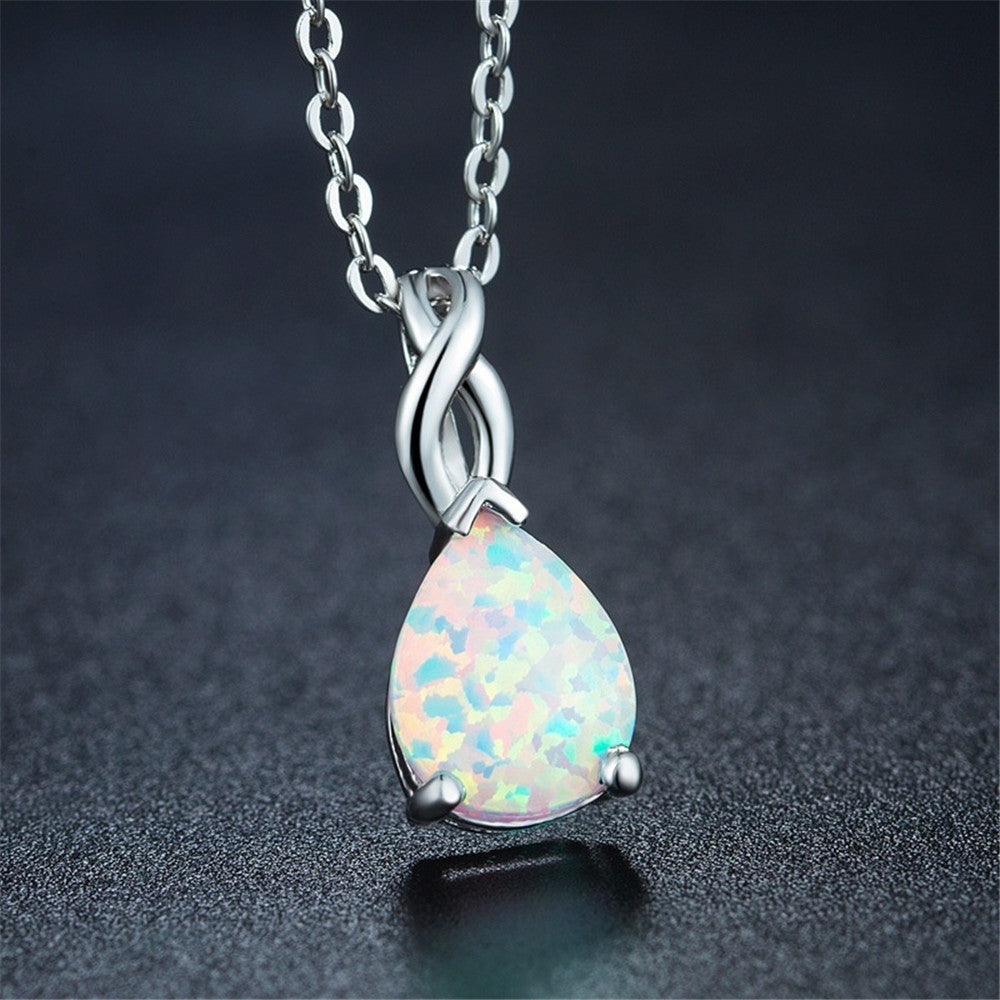 Water Drop Opal Pendant Necklace