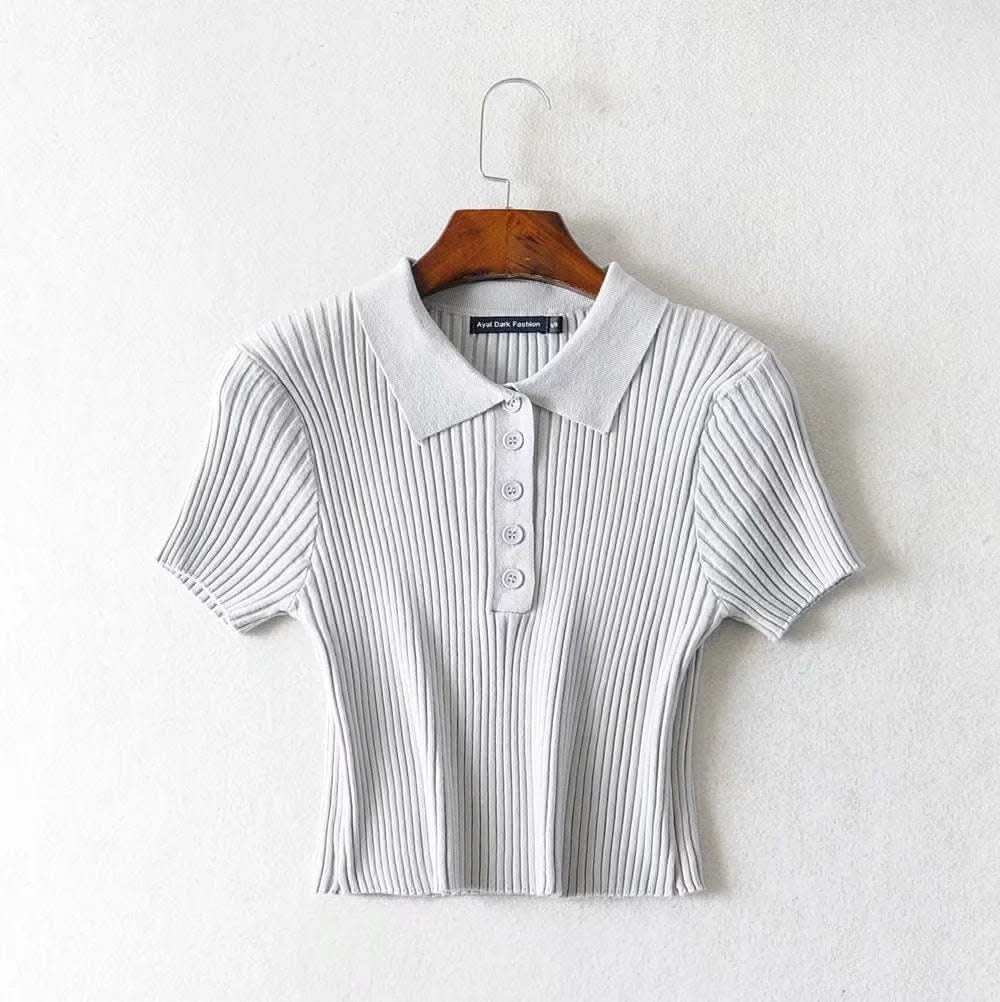 Crop button top in solid color Fendax 0