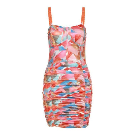 Summer Women's Suspender Backless Fashion Print Dress Fendax 0