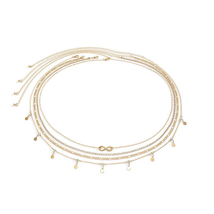 Metal Rhinestone Chain Navel Waist Chain Sexy Tassel Fendax 0