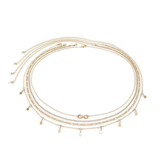 Metal Rhinestone Chain Navel Waist Chain Sexy Tassel Fendax 0