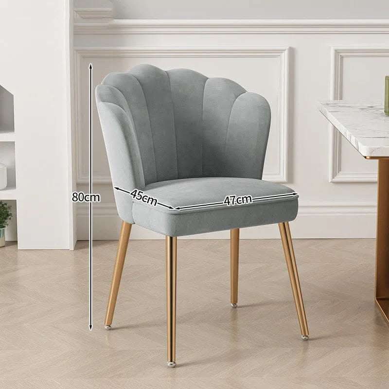 Light Luxury Dressing Stool Home Dining Chair Backrest Petals Fendax 0