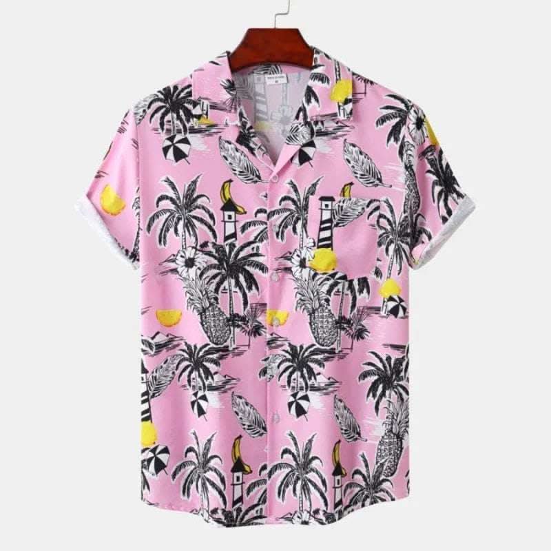 Men's Short-sleeved Shirt Stylish Beach Style Printed Shirt Fendax 0
