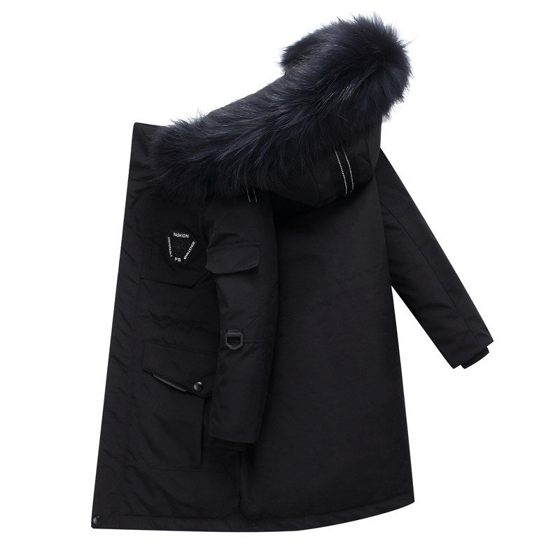 Children's Thickening Fur Collar Coat