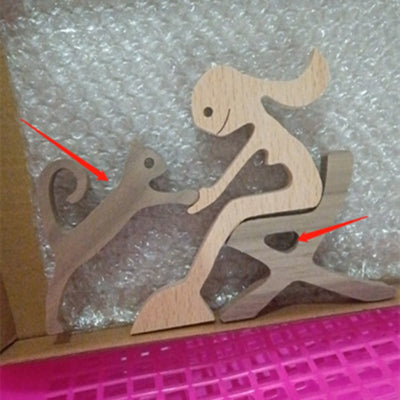 DIY Figurine Wood Dog Ornament